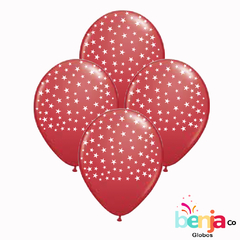 GLOBOS ESTAMPADOS ESTRELLITA BLANCA - GLOBO ROJO