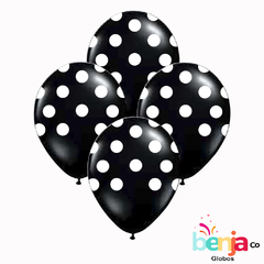 GLOBOS ESTAMPADOS LUNAR BLANCO GLOBO NEGRO