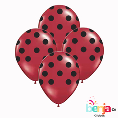 GLOBOS ESTAMPADOS LUNAR NEGRO - GLOBO ROJO