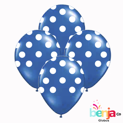 GLOBOS ESTAMPADOS LUNAR BLANCO - GLOBO AZUL