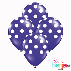 GLOBOS ESTAMPADOS LUNAR BLANCO - GLOBO VIOLETA