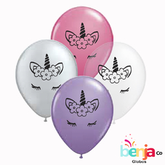 GLOBOS ESTAMPADOS UNICORNIO CARA