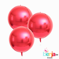 GLOBO ESFERA METAL ROJO 4D