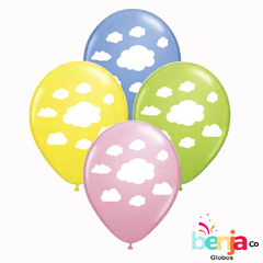 GLOBOS ESTAMPADOS NUBE PASTEL SURTIDO