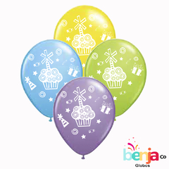 GLOBOS ESTAMPADOS CUPCAKES