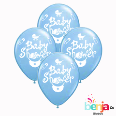 GLOBOS ESTAMPADOS BABY SHOWER CELESTE