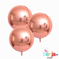 GLOBO ESFERA METAL ROSA GOLD 4D