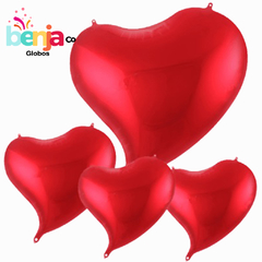 GLOBO CORAZON ROJO CON COLA 18"