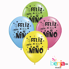 GLOBOS ESTAMPADOS FELIZ DIA DEL NIÑO