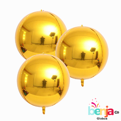 GLOBO ESFERA METAL DORADO 4D