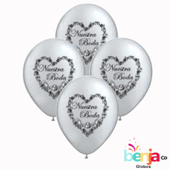 GLOBOS ESTAMPADOS NUESTRA BODA