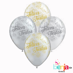 GLOBOS ESTAMPADOS FELICES FIESTAS