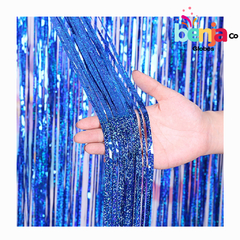 CORTINA METALIZADA GLITTER AZUL