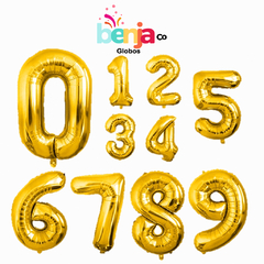 GLOBO NUMERO DORADO 16" (40CM) - tienda online