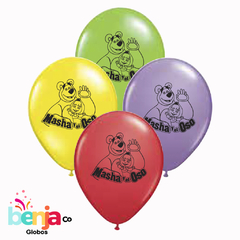 GLOBOS ESTAMPADOS MASHA Y EL OSO