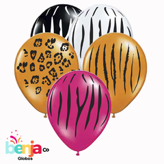 GLOBOS ESTAMPADOS ANIMAL PRINT SURTIDO