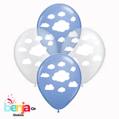 GLOBOS ESTAMPADOS NUBE CELESTE