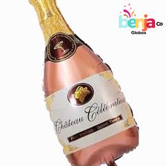 GLOBO BOTELLA CHAMPAGNE ROSA GOLD 90CM