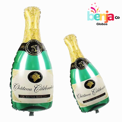 GLOBO BOTELLA CHAMPAGNE VERDE 90CM