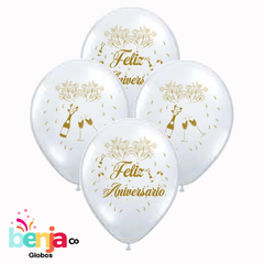 GLOBOS ESTAMPADOS FELIZ ANIVERSARIO