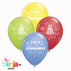 GLOBOS ESTAMPADOS FELIZ CUMPLEAÑOS NUEVO