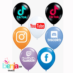 GLOBOS ESTAMPADOS REDES SOCIALES