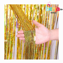 CORTINA METALIZADA GLITTER DORADO