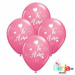 GLOBOS ESTAMPADOS TE AMO ROSA