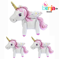 GLOBO UNICORNIO blanco 4D 65CM