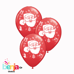 GLOBOS ESTAMPADOS FELIZ NAVIDAD