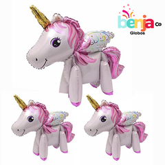 GLOBO UNICORNIO rosa 4D 65CM