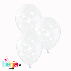 GLOBOS ESTAMPADOS MARIPOSA CRISTAL X50