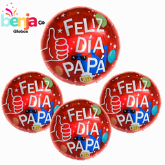 GLOBO FELIZ DIA PAPA - ROJO 45CM