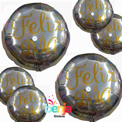 GLOBO FELIZ DIA GLITTER 45CM