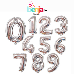 GLOBO NUMERO PLATA 16" (40CM) - comprar online