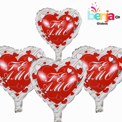 GLOBO TE AMO PLATEADO 23CM - MOD 3