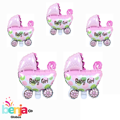 GLOBO CARRITO ROSA 40CM - comprar online