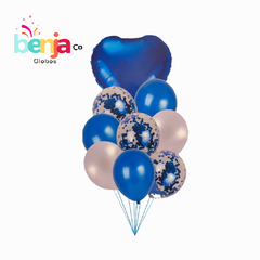 BOUQUET 9 GLOBOS AZUL