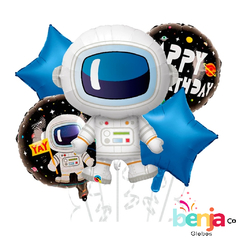 SET DE GLOBOS ASTRONAUTA X5 PIEZAS