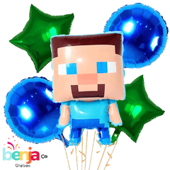 SET DE GLOBOS MINECRAF X5 PIEZAS