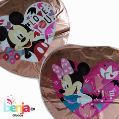 GLOBO MINNIE MICKEY BORDE ROSA GOLD 45CM