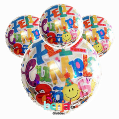 GLOBOS FELIZ CUMPLE EMOJI 45CM - comprar online