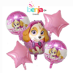 SET DE GLOBOS PAW PATROL SKYE X5 PIEZAS