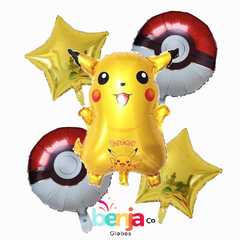 SET DE GLOBOS PIKACHU X5 PIEZAS