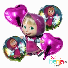 SET DE GLOBOS MASHA X5 PIEZAS