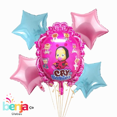 SET DE GLOBOS BEBES LLORONES CIRCULO X5 PIEZAS