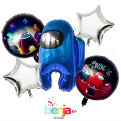 SET DE GLOBOS AMONG US AZUL X5 PIEZAS