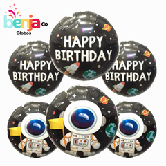 GLOBO HAPPY BIRTHDAY ASTRONAUTA 45CM - comprar online