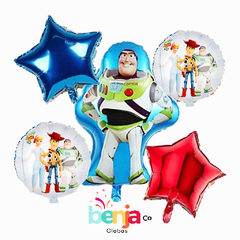 SET DE GLOBOS BUZZ LIGHTYEAR X5 PIEZAS