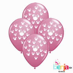 GLOBOS ESTAMPADOS CABEZA MINNIE ROSA